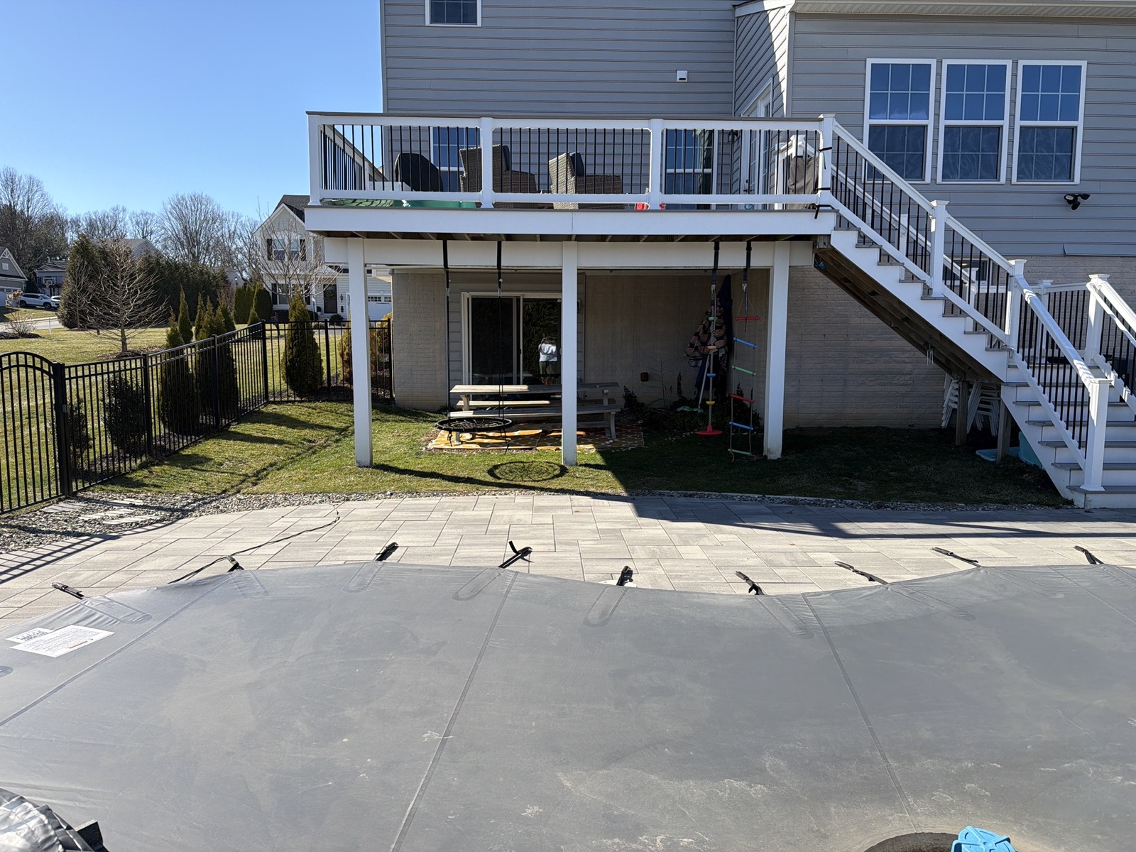 Basic patio area before